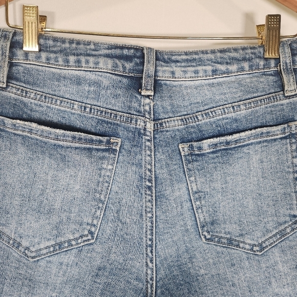 Discount Divas Distressed Blue Jean Shorts with Frayed Hem - Picture 4 of 10